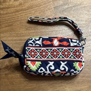 Vera Bradley Navy and Red Patterned Wristlet